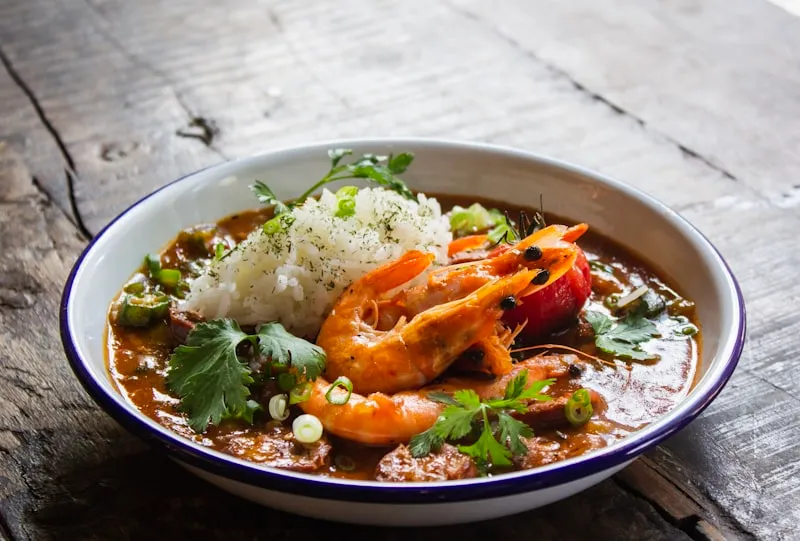 Prawn curry in a spiced coconut sauce